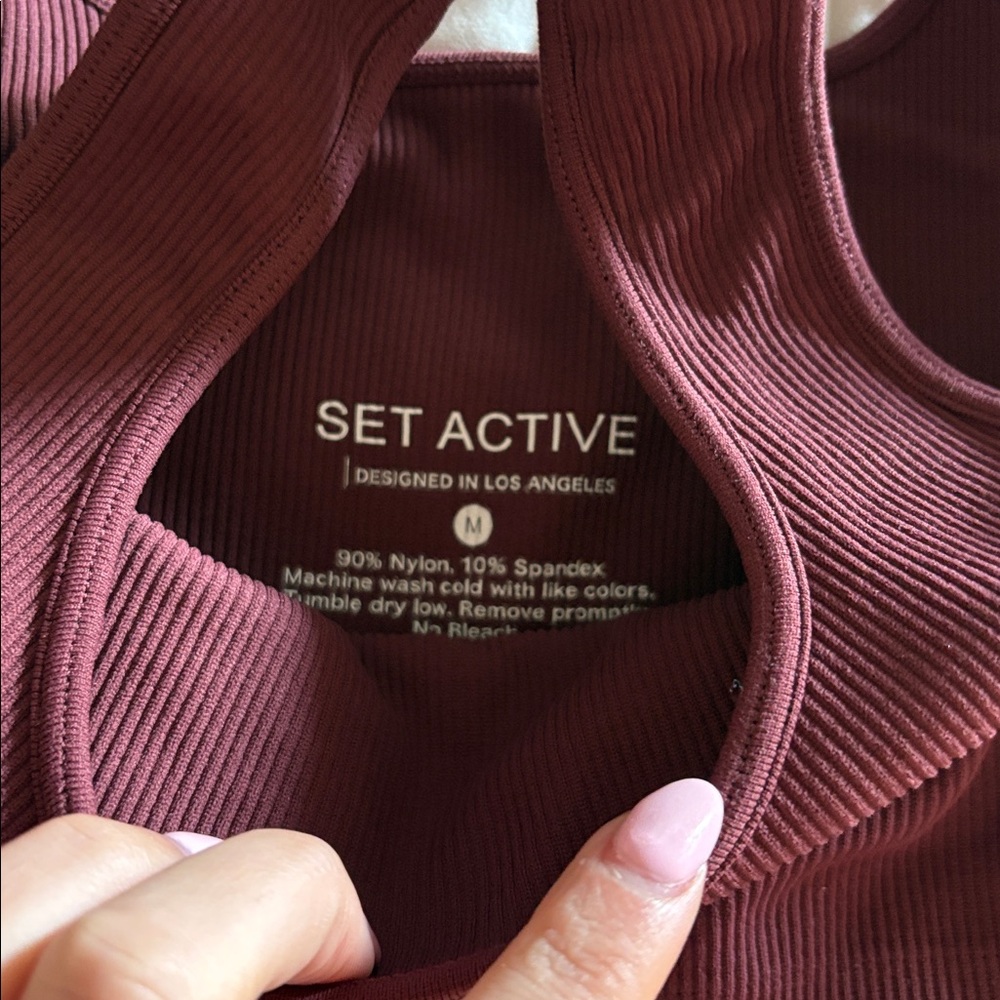 Set Active Maroon Ribbed Activewear - image 3
